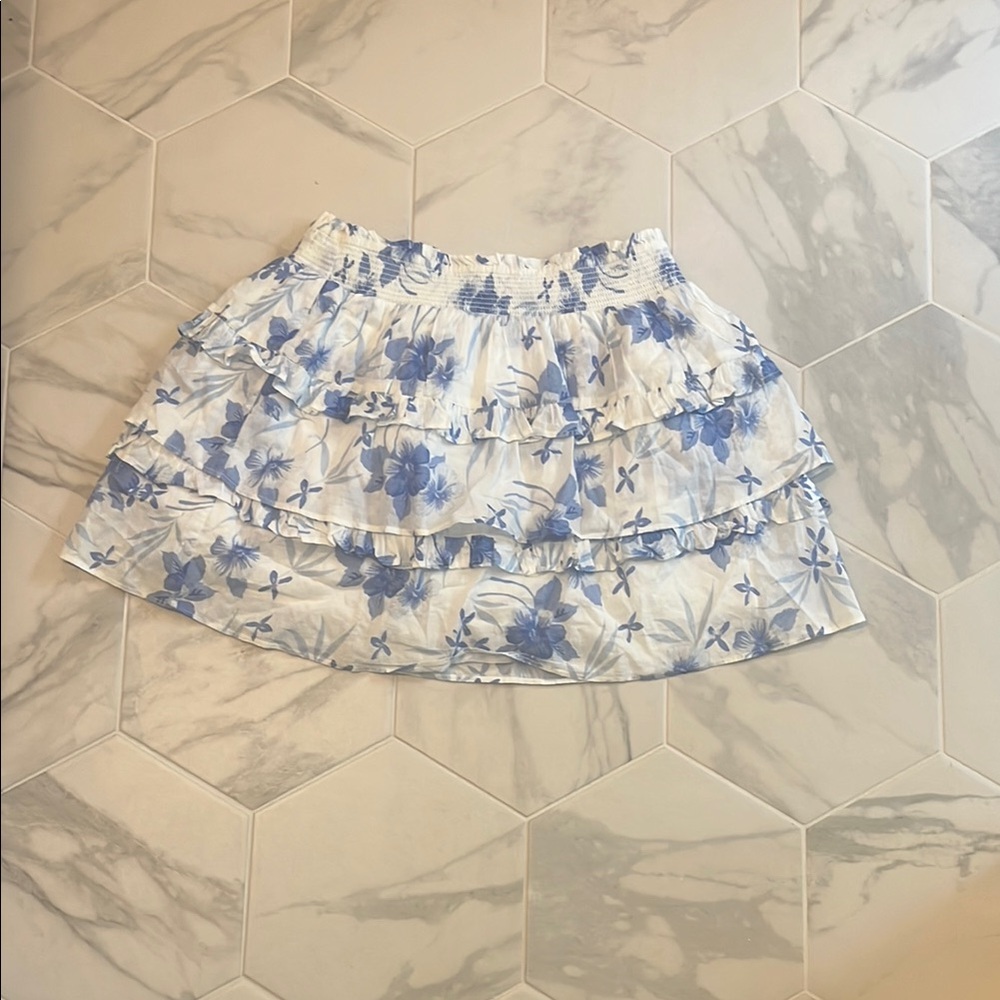 Floral Blue and White Women's Skirt